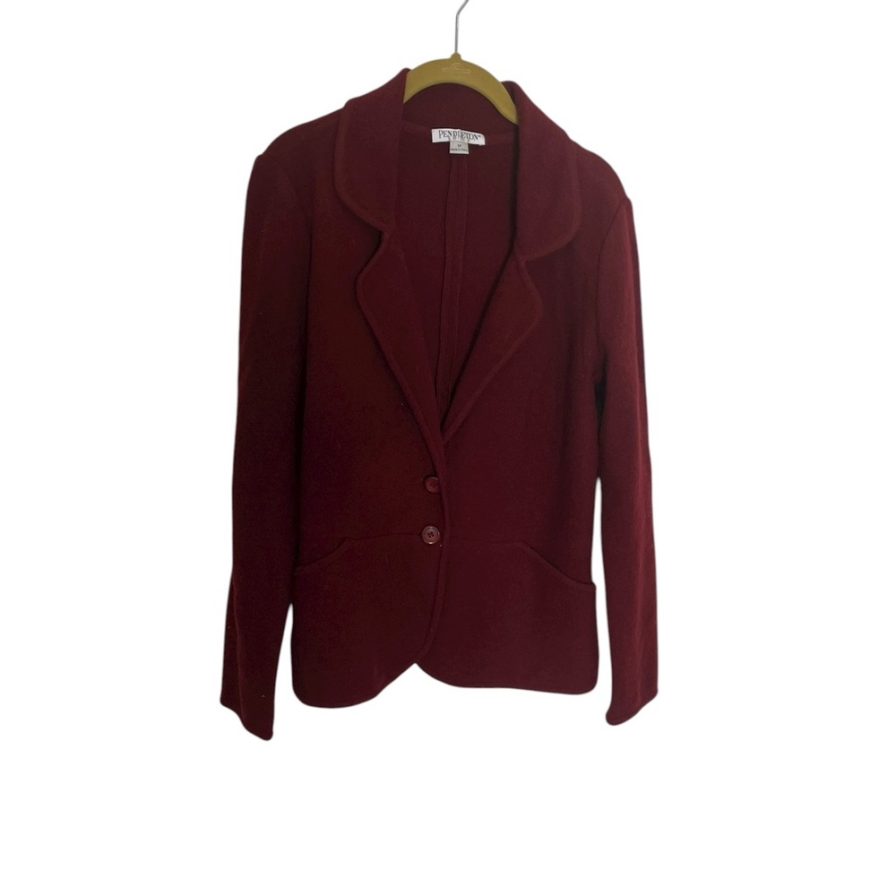 Pendleton Deep Red Blazer Lambswool Medium - image 1